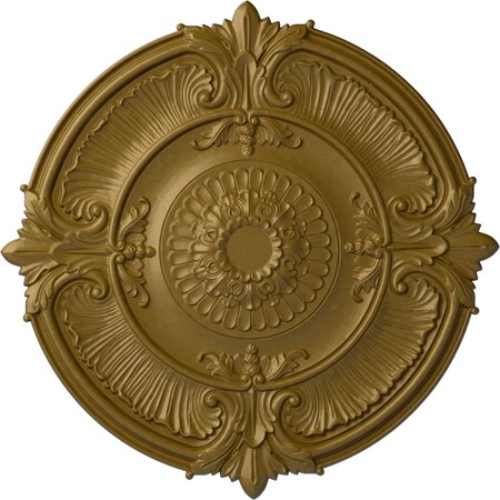 Ekena Millwork Attica Acanthus Leaf Ceiling Medallion (Fits Canopies up to 4 5/8"), 53 1/2"OD x 3 1/2"P, Gold CM53ATGLS
